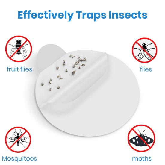5 шт., клейкие доски от комаров, простая установка, универсальная домашняя ловушка для мух, лампа от комаров, круглые липкие листы, замена