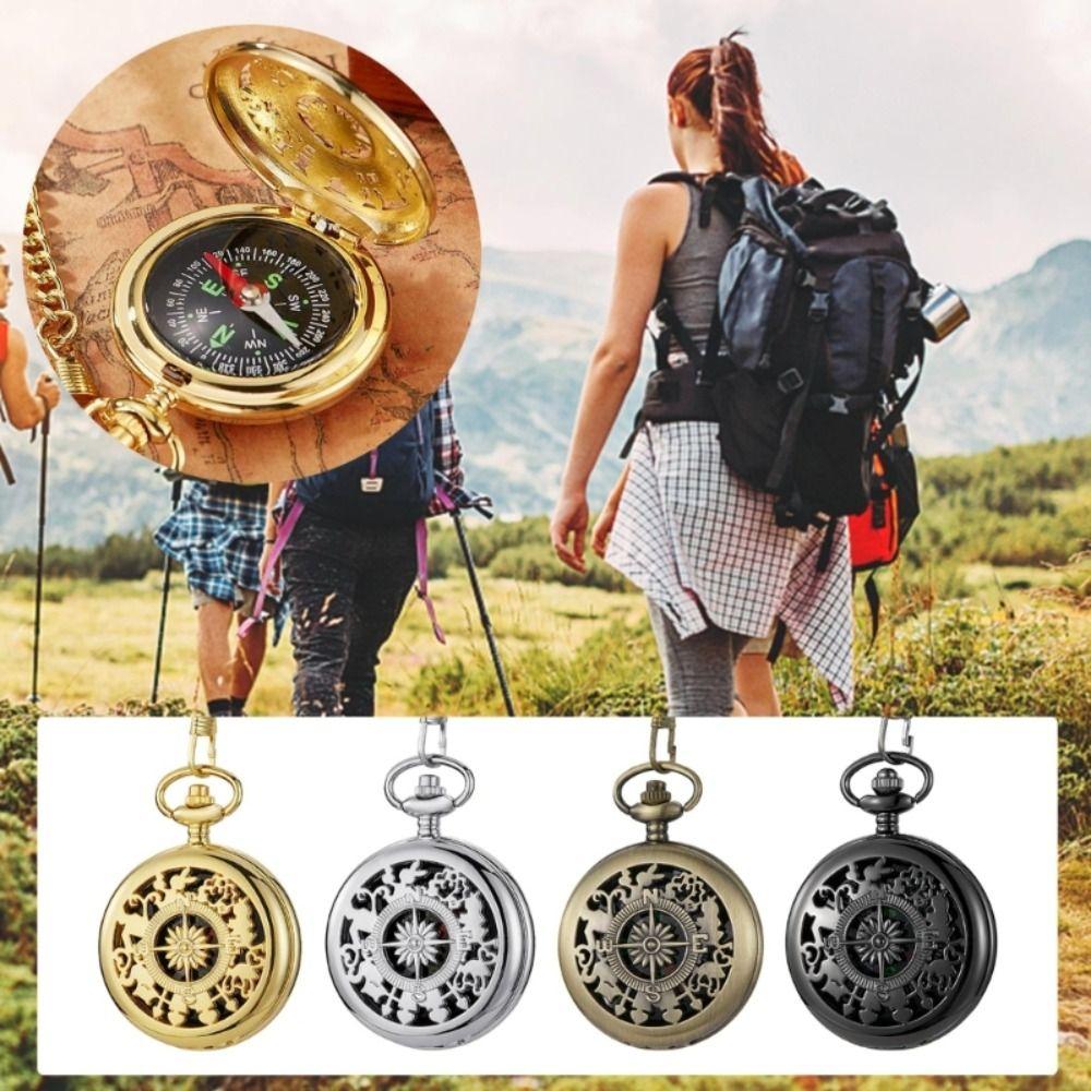Camping Tourism Pocket Watch Compass Outdoor Navigation Portable Compass Vintage Bronze Compass