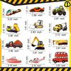50 PCS Engineering Vehicle Truck Sticker Cute Bus Car Motorcycle Stickers for Kids Toy Travel Trolley Suitcase Laptop Skateboard