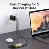 Для зарядного устройства ноутбука, 65 Вт GaN, 3 порта USB-C, адаптер питания с блоком зарядки Type-C для iPhone 16/15/14/13, MacBook, iPad, Galaxy