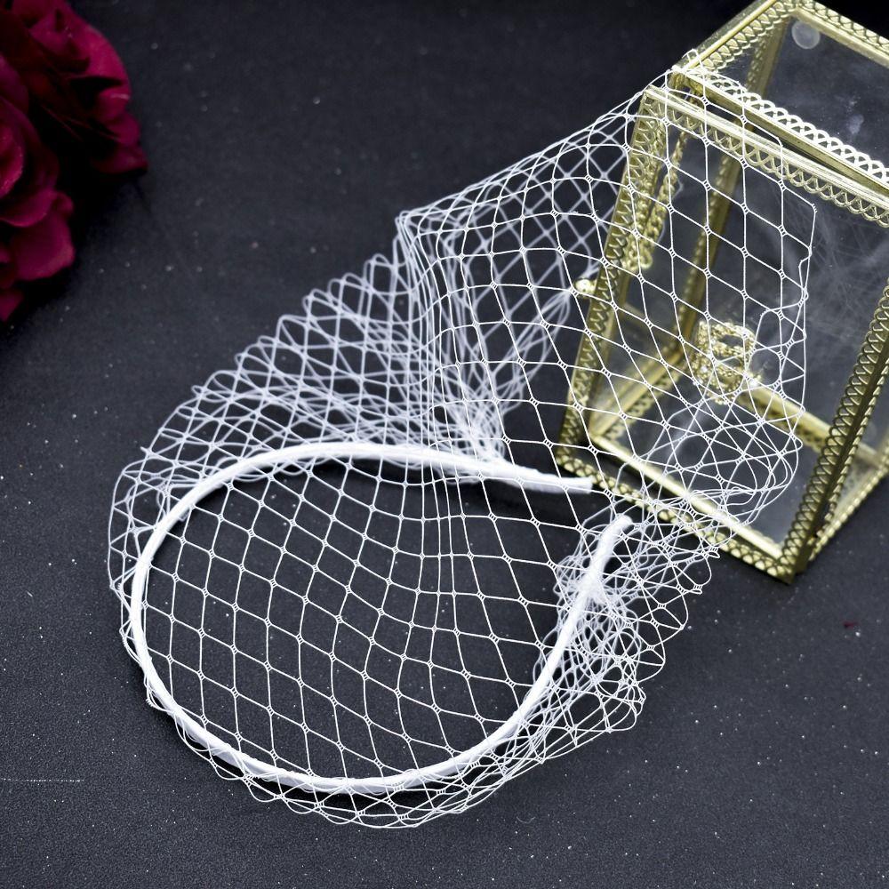 Pearl Birdcage Veil Rhinestone Wedding Headband Bride Headdress Bride Tiaras Women