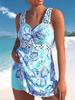 Tankini Plus Size Swimwear Women 2025 Beach Two Piece Swimsuit Woman Swimming Suit Sexy Bathing Suits Print Swimdress Monokini