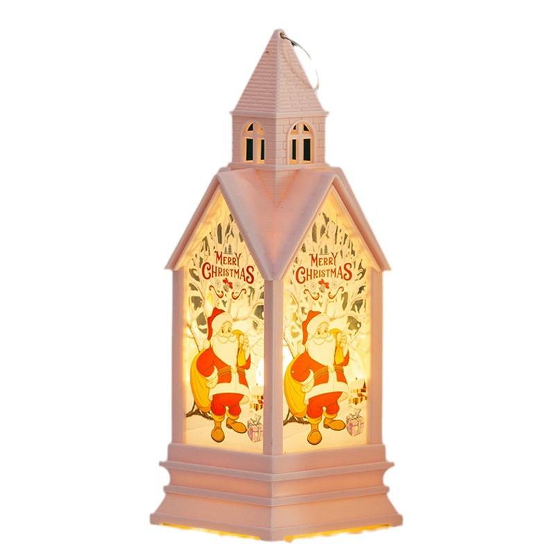 Wind Light Portable Christmas Decorations Castle Nightlight Gifts Luminous Tabletop Decoration Props