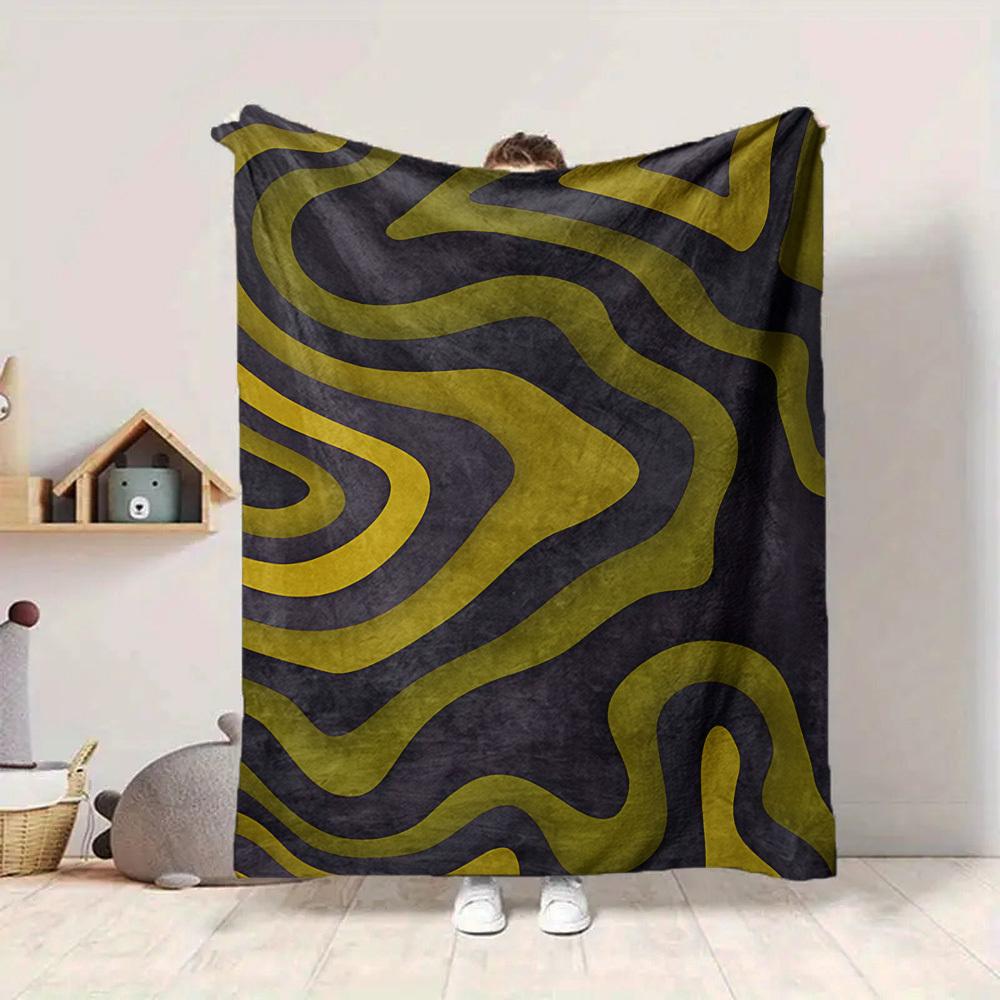 1pc Abstract Wave Pattern Blanket Warm, Cozy, And Soft, Suitable for Sofas, Beds, Cars, And Office Use.Perfect for Camping And Travel, Making It a Gre