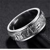 Rotating Ring Male Index Finger Accessories Personality Retro Carving Flower Pattern Buddhist Scriptures Male Ring Many Size