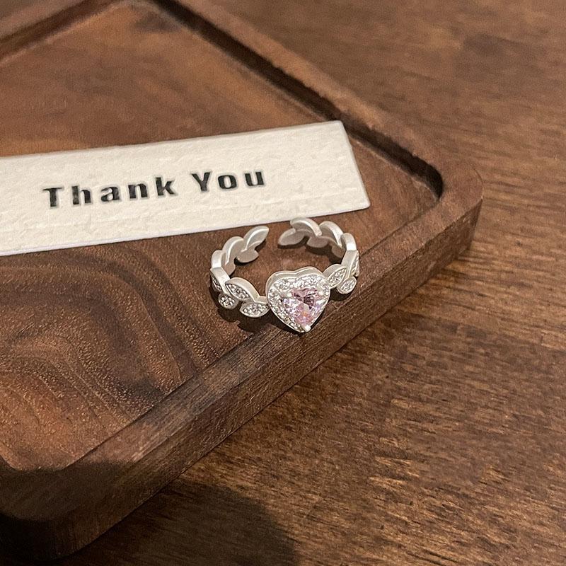 Милые розовые кольца в форме сердца для женщин, модные кольца со стразами для девочек, корейские модные аксессуары для пальцев, персонализированные ювелирные подарки