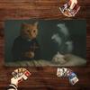 Humor Exorcism Cat MTG&TCG Tabletop Game Mat Magic Party Playmat Durable Rubber for Games 35X60cm Mouse Pad PC Offices Desk Mats