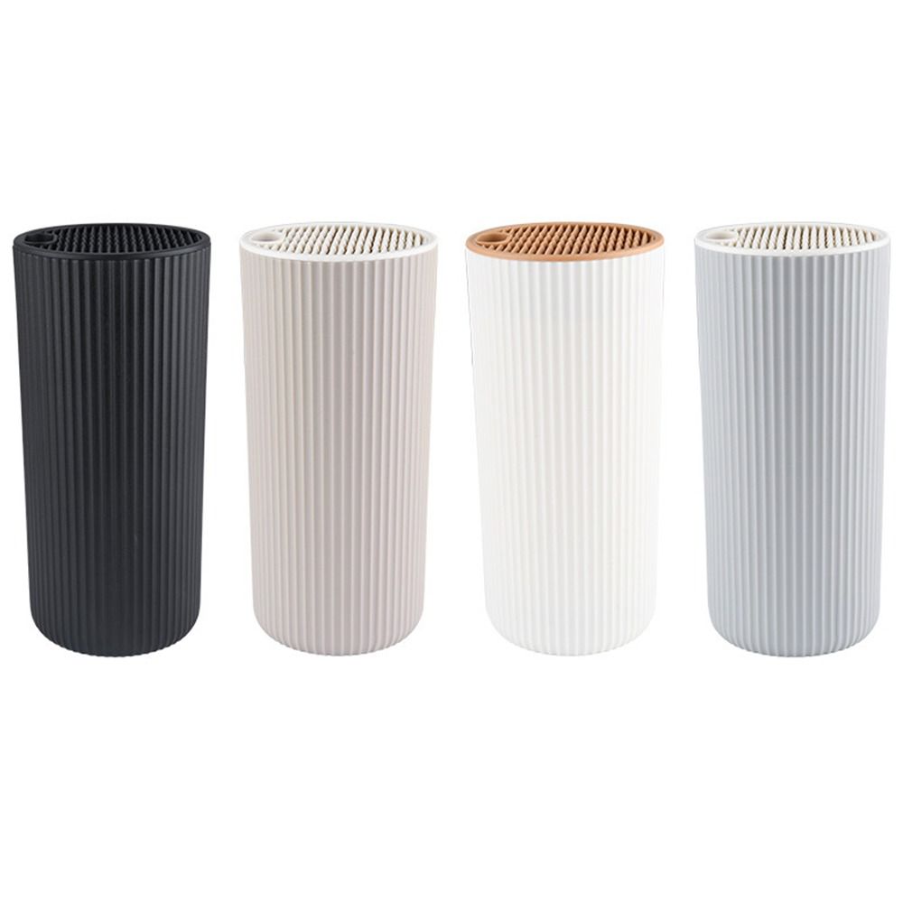 Flexible Inserted Design Kitchen Cutter Holder Round Ribbed Cutter Storage Stand Quick Access Non-Slip Universal Cutter Block