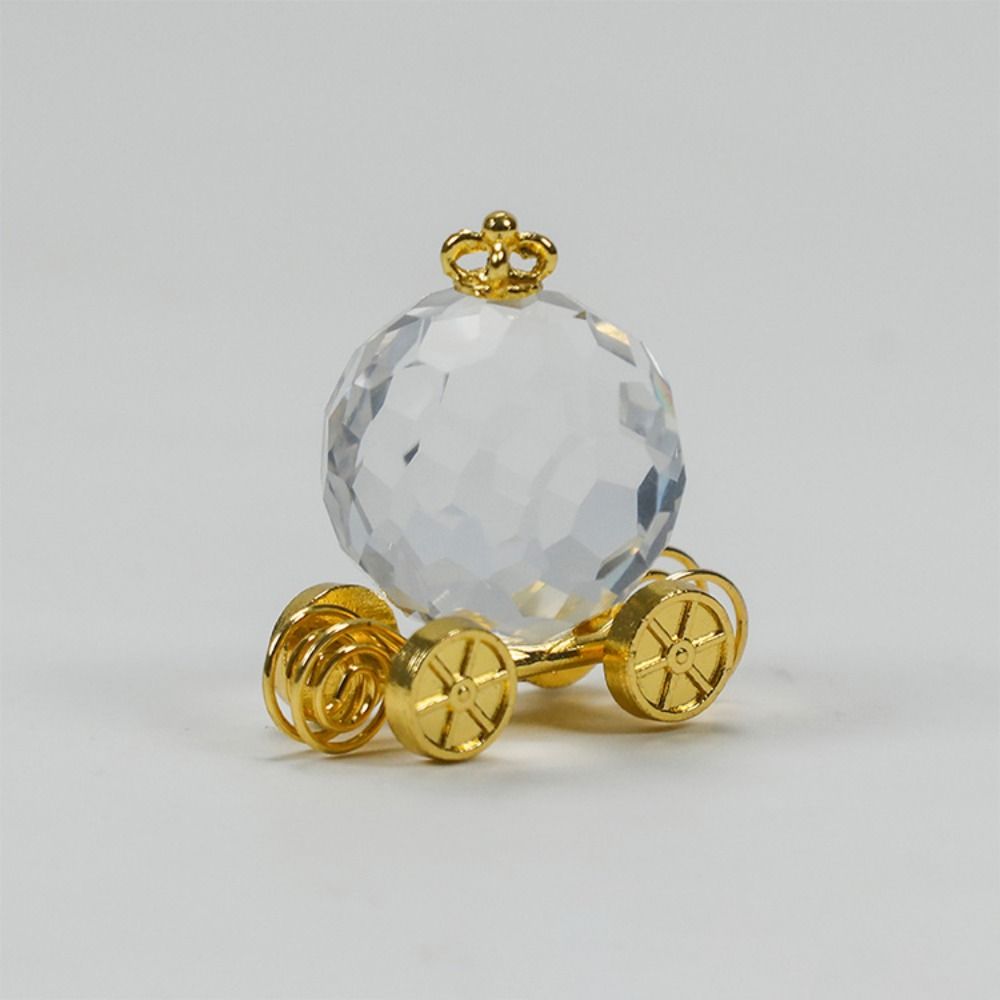 Mini Crystal Carriage Exquisite Table Ornaments Crystal Pumpkin Car Office Home Decoration