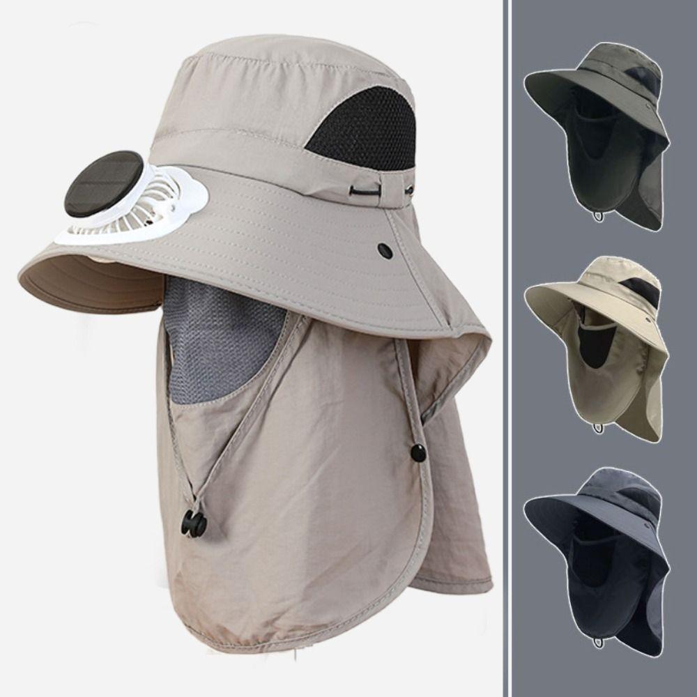 UPF50+ Solar Fan Cap Detachable Men Hat New Sunshade Cap Men Women