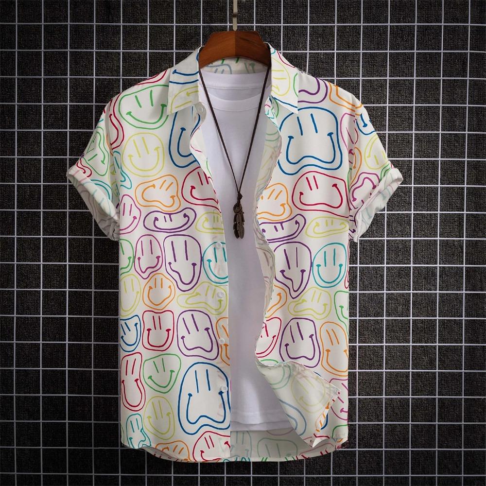 Летняя гавайская пляжная мужская рубашка 3D-печать повседневная одежда свободные рубашки с коротким рукавом для мужчин уличная мода топы