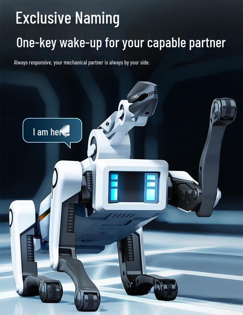 Умный робот-собака с ИИ, голосовым диалогом, дистанционным управлением, функцией звонка, подбором предметов и стреляющим пушками