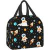 Сумка для обеда «Космический астронавт» для детей, мальчиков и девочек, черная планета, вселенная, изолированный ланч-бокс-холодильник для школы, работы, пикника, пляжа