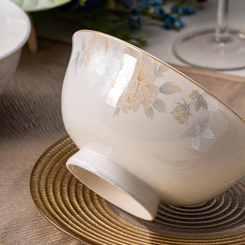 Набор керамических пиал на высокой ножке Haoya Jingdezhen с цветочной феей (4-Pack)