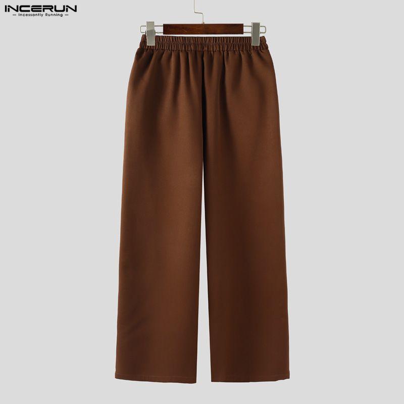 INCERUN Мужские наряды Пиковый лацкан Длинный рукав Необычный блейзер Ветровка Длинные брюки Повседневные костюмы-двойки