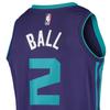 Jordan Баскетбольная майка НБА в стиле ретро Hornets Edition LaMelo Ball No. 2 мужских топа фиолетового цвета CV9471-572