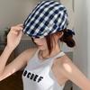 Осень новая японская ретро клетчатая кепка вперед женская литературная универсальная анти-берет повседневная темпераментная кепка