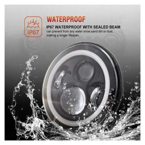 Headlamp Assembly Nissan Patrol Y60 Safari 7 Inch LED Headlight DRL Front Lamp (60W J)