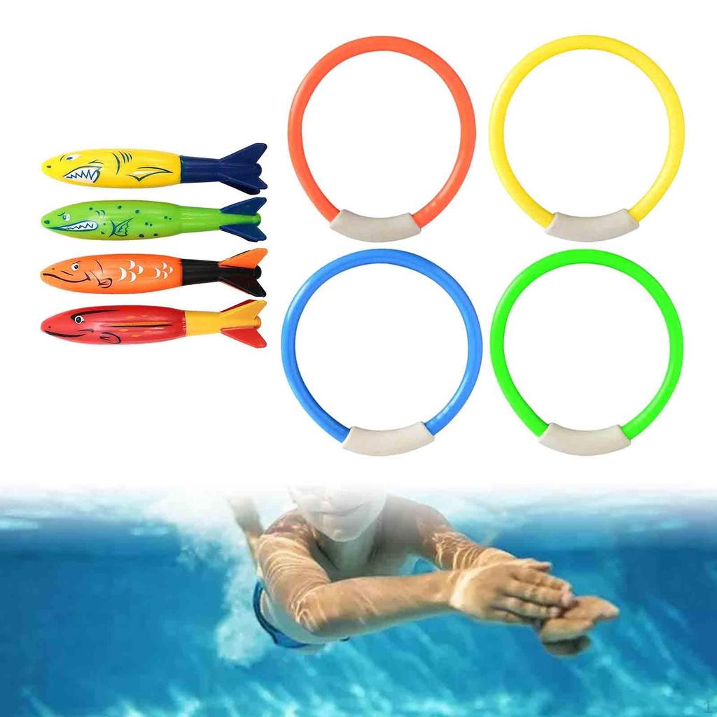 8 шт. кольцо для дайвинга с рыбой, игрушки для бассейна, забавные аксессуары для водных видов спорта, кольца для дайвинга