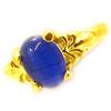 Ring 'Scarlett' Golden Blue - 8x6 Mm