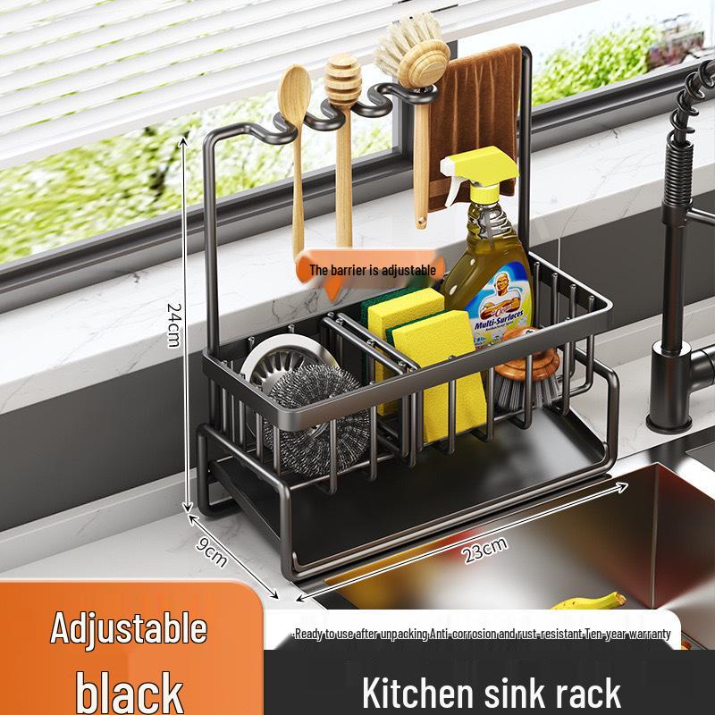 Подставка для хранения кухонных губок и тряпок из нержавеющей стали с поддоном для стекания воды