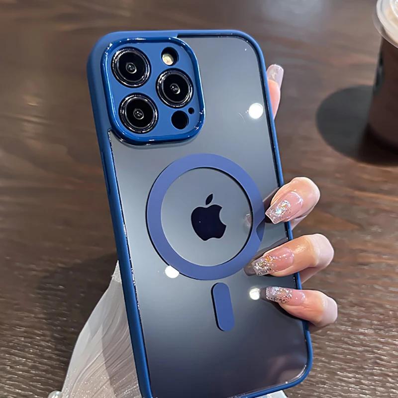 Роскошный магнитный чехол для беспроводной зарядки Magsafe для iPhone 15 14 13 12 11 Pro Max противоударный прозрачный чехол