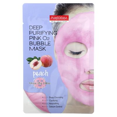 Маска глубокого очищения Pink O2 Bubble Beauty Mask, персиковый, 1 тканевая маска, 0,88 унции (25 г)