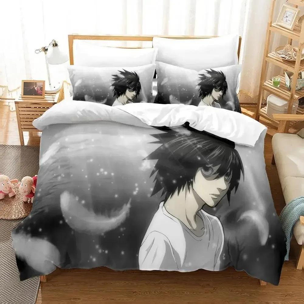 Новый комплект постельного белья Death Note Single Twin Full Queen King Size Bed Set Adult Kids Bedroom Duvet Cover Sets 3D Anime Bed Sheet Set