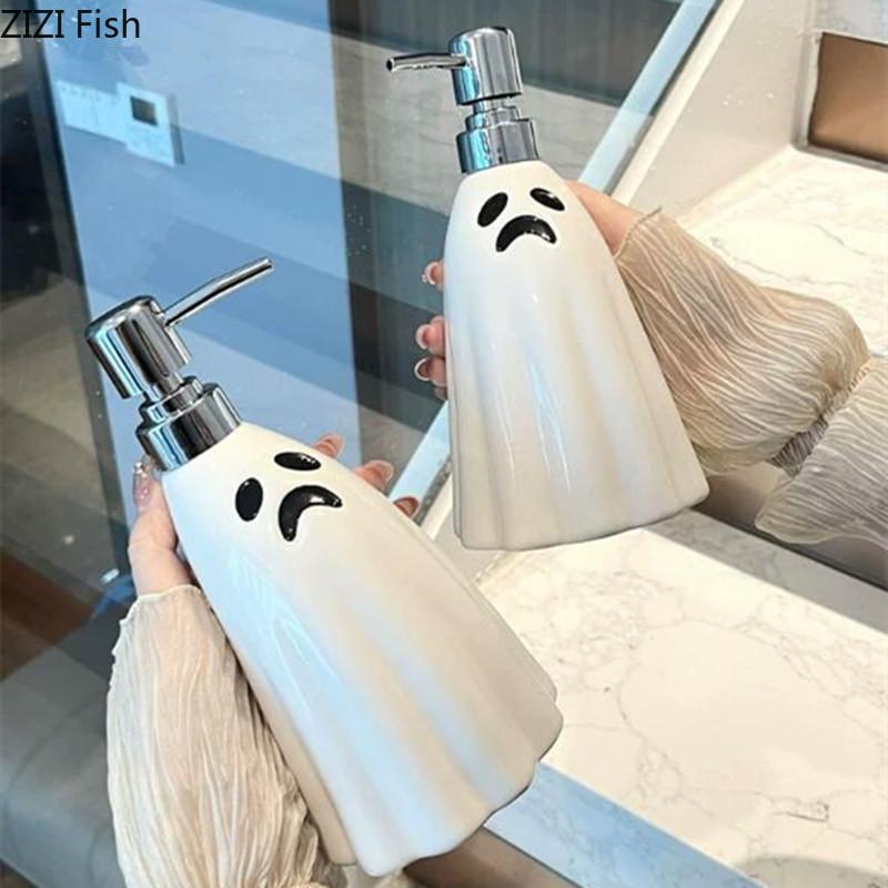 Ванная комната Креативный Призрак Диспенсер для мыла Керамический Флакон для лосьона Бутылка для лосьона для рук в отеле Аксессуары для ванной комнаты Праздничный подарок