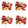 Fire Truck Aluminum Film Digital Balloon 7Pcs Birthday Party Decoration Balloon Venue Arrangement Set