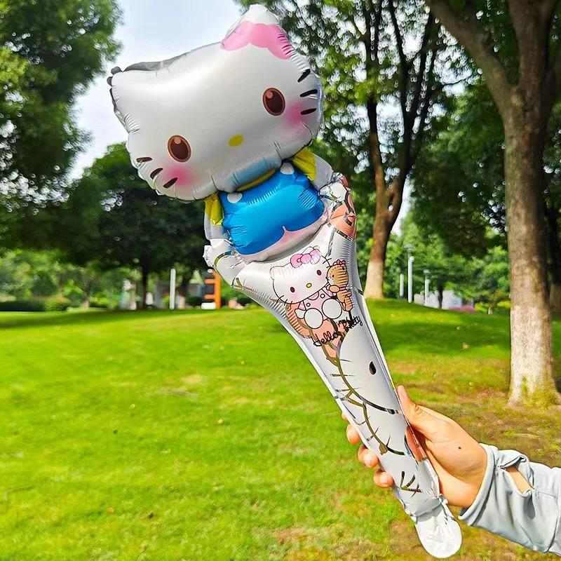 10 шт./набор Sanrio Hello Kitty Kuromi Melody Палочка для воздушного шара Набор фольгированных шаров Девушка С днем рождения Вечеринка Концерт Атмосфера Реквизит