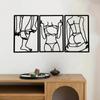 3pcs/set Modern Metal Wall Art Decor - Single Line Drawings. Ideal for Kitchen, Bathroom. Abstract Wall Sculptures for Decor.