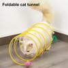 Self Play Cat Tunnel Spring Toy Collapsible Cat Hunting Spiral Tunnel with Feather And Mouse/Ball for Indoor Cats Puppy Kitten Rabbit