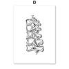 Wall Art Print Canvas Painting Human Anatomy Abstract One Line Bone Heart Tooth Nordic Poster Decor Pictures Medical Office Room