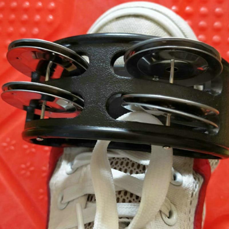 1шт ножной тамбурин ударный музыкальный инструмент колокольчик ручной барабан для тряски высококачественный барабанный аккомпанемент ножной колокольчик