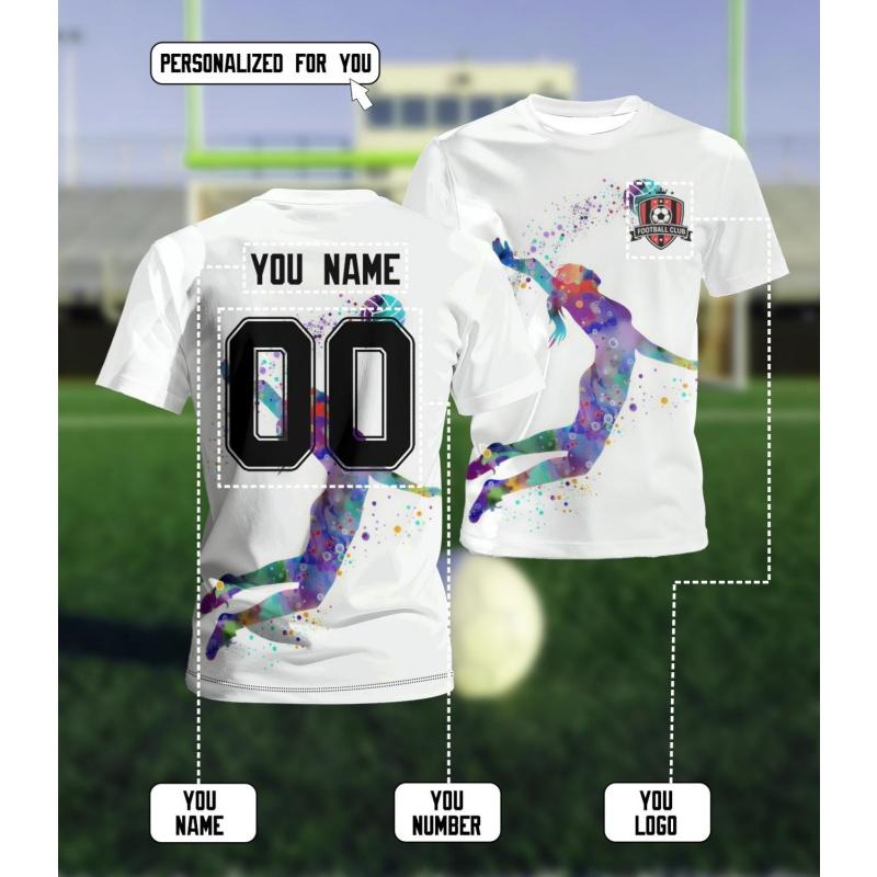 3D Printed Volleyball Jerseys T-shirt For Men Customized Graphic T Shirts Fashion Casual