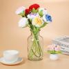 6PCS Handmade Knitting Rose Crochet Roses Flowers Artificial Woven Fake Flowers with Stems for Mom Gifts Home Wedding Party Office Tables Decoration