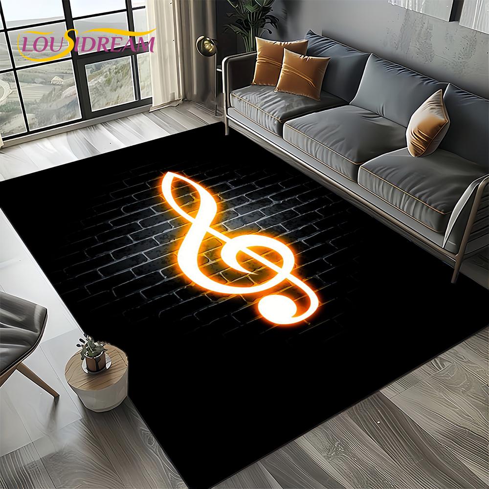 Нота Музыка Красочный Музыкальный Стан Мультяшный Ковер Мечты Коврик для Гостиной Спальни Дома Украшение Дивана, Детский Нескользящий Напольный Коврик
