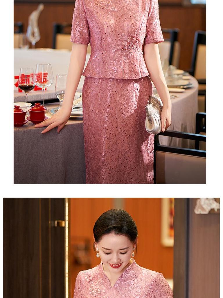 Элегантный свекровь-ципао - свадебное банкетное платье 2025 года, размер плюс, элитный стиль для весны