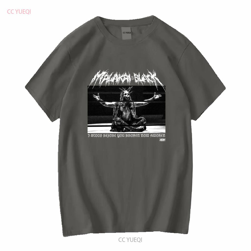 Malakai Black Now Awoken Aew Official T Shirt Long Or Short Sleeves Vintage Washed Graphic Versatile Stylish Comfortable