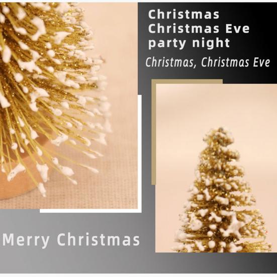 4 шт., мини-рождественская елка, реалистичная деревянная основа, миниатюрная сосна для вечеринки, праздничные украшения для рабочего стола