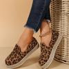 2024 New Large Size Women's Shoes Solid Color Grass Woven Leopard Round Head Muffin Thick Sole Women's Casual Single Shoes