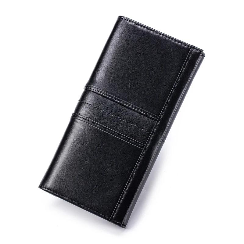 Женский длинный кошелек из коровьей кожи с RFID защитой от кражи, из натуральной кожи, с множеством слотов для карт, многофункциональный, модный, женский кошелек для монет, большая вместимость, клатч