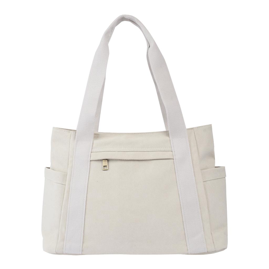 Простая холщовая женская сумка-тоут большой вместимости, повседневная сумка через плечо в стиле ретро для студентов колледжей