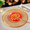 Modern Matte Texture Table Cover Christmas Round Mat with Tassel Heat Resistant PP Placemat Decorative Vase Waterproof for Holiday And New