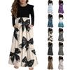 Girls' Tiered Ruffle Dress - Long Sleeve Printed Maxi With Pockets