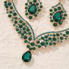 1 Set Necklace Earrings Set Rhinestone Necklace Earrings Prom Wedding Party Bride Symmetric Dangle Earrings Formal Occasions Neck Jewelry Set