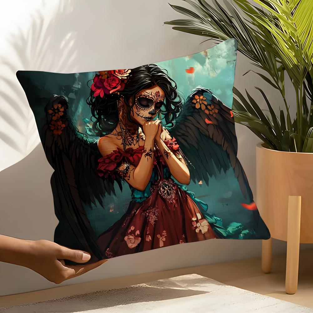 Festival Day of the Dead Art Pillow Case Linen Cushion Covers For Decorative Sofa Home Pillows Case Car Chair Pillows Cases