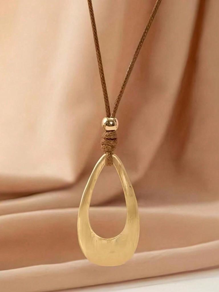 1pc Vintage Teardrop Pendant Necklace For Women