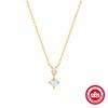Stylish And Simple S925 Sterling Silver Classic Four-Claw Diamond-Encrusted Simple And Versatile Women'S Collarbone Necklace